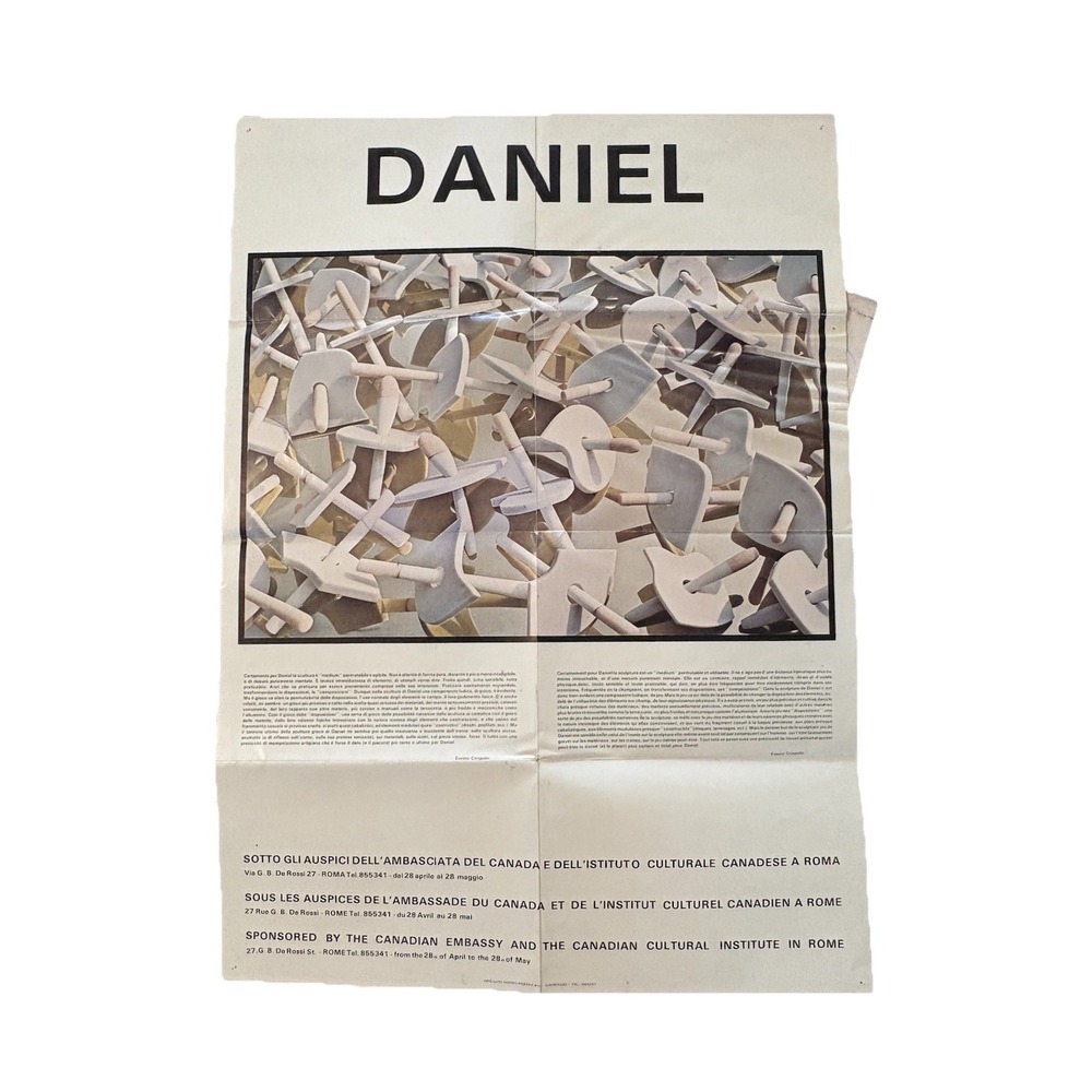 Vintage 1970s? Avant-Garde Sculpture Exhibition Poster Rome Outsider Art Mustill